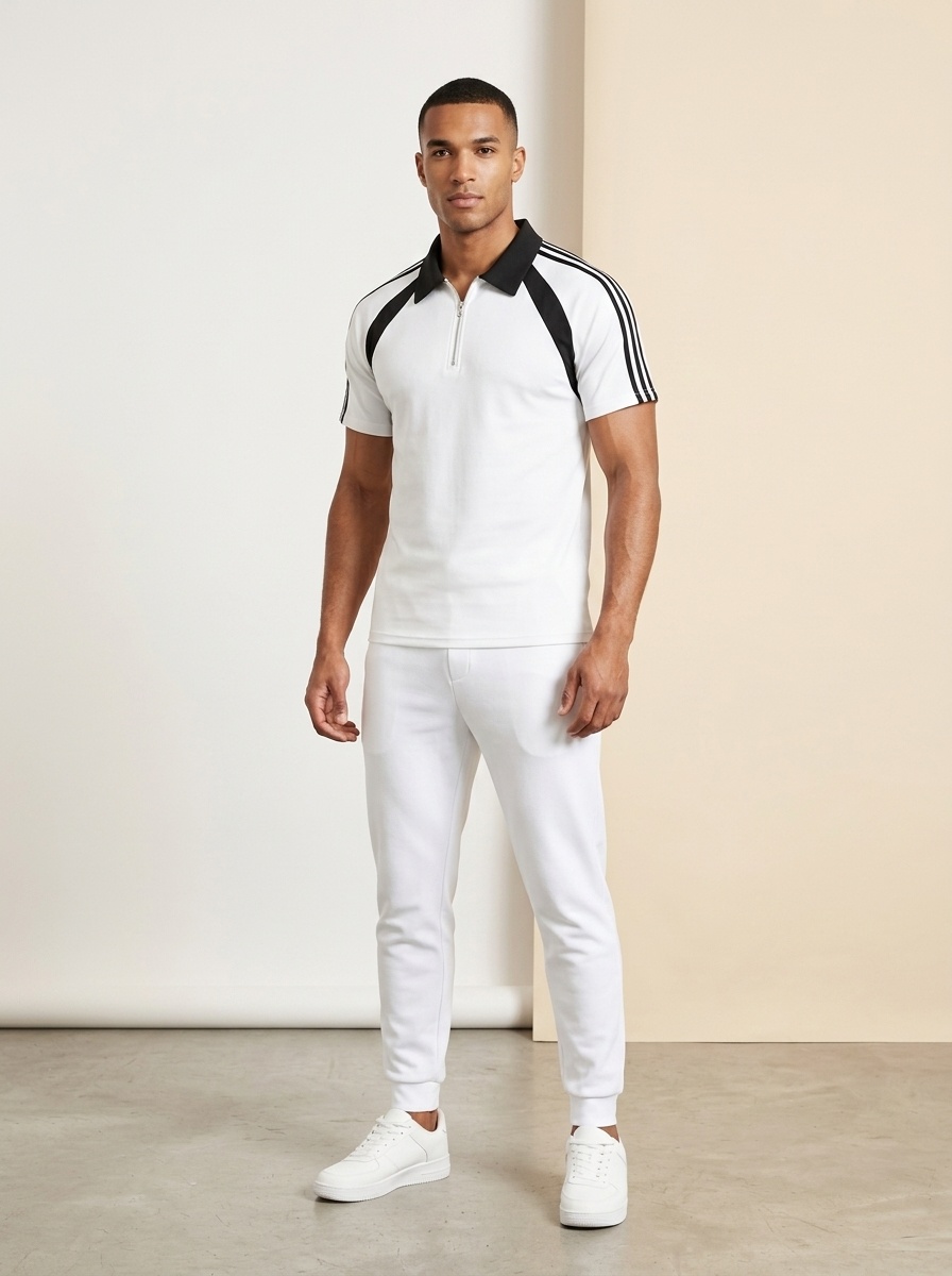 Damen-Poloshirt mit Viertelreißverschluss – Sportliches Kurzarmtop