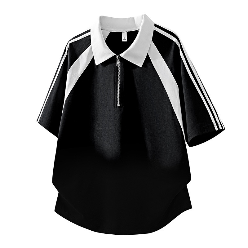 Damen-Poloshirt mit Viertelreißverschluss – Sportliches Kurzarmtop
