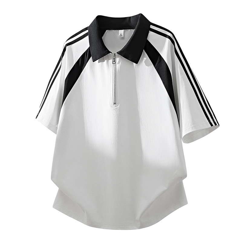 Damen-Poloshirt mit Viertelreißverschluss – Sportliches Kurzarmtop