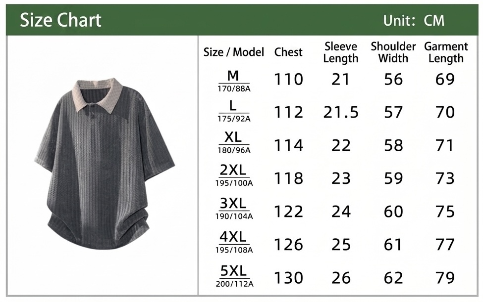 Polo informal texturizado para hombre con cuello a cuadros