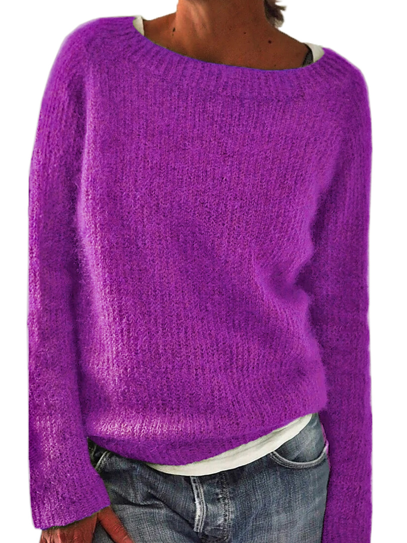 Knit Sweater Long Sleeve Crewneck Fall Winter SSU-00114