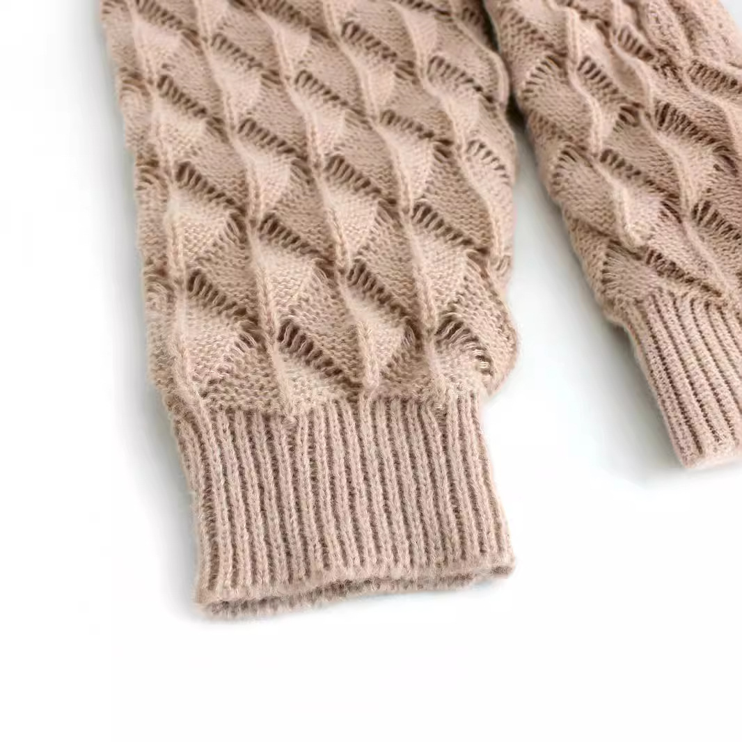 Women's V-Neck Knit Sweater Long Sleeve Pullover Autumn SSU-00106