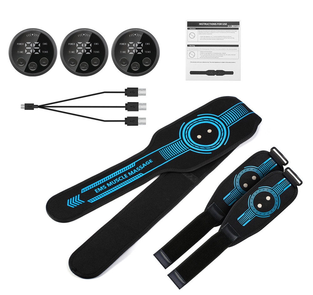 3 Pcs Set EMS Muscle Stimulator Abs Trainer - Full Body Workout