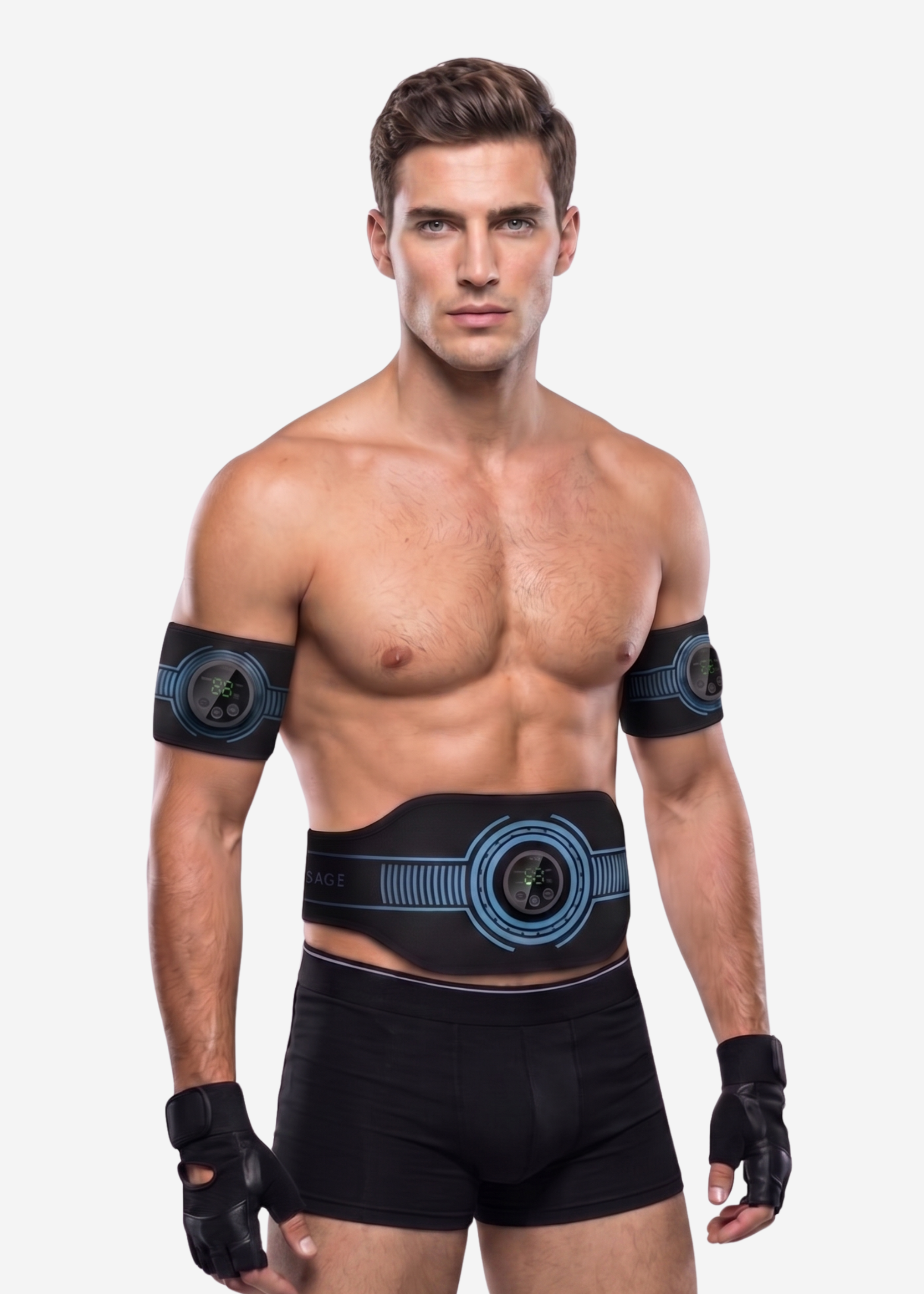 3 Pcs Set EMS Muscle Stimulator Abs Trainer - Full Body Workout