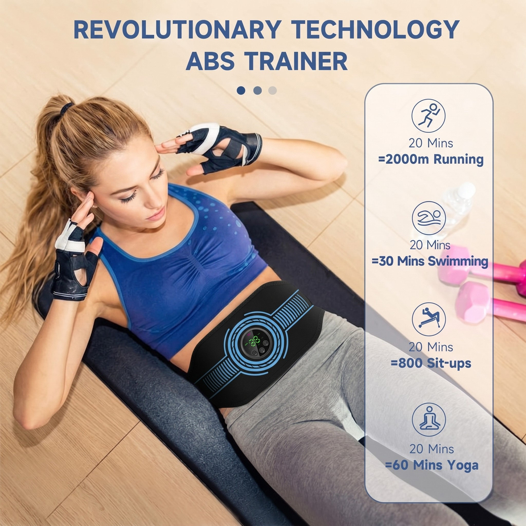 2 Pcs Set Tighs EMS Muscle Stimulator Abs Trainer Belt & Body Toning Kit