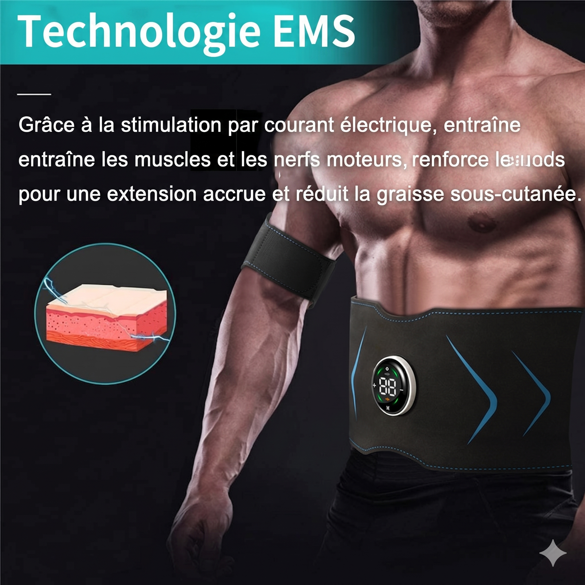 EMS Muscle Stimulator Abs Toner | Fitness Wearable