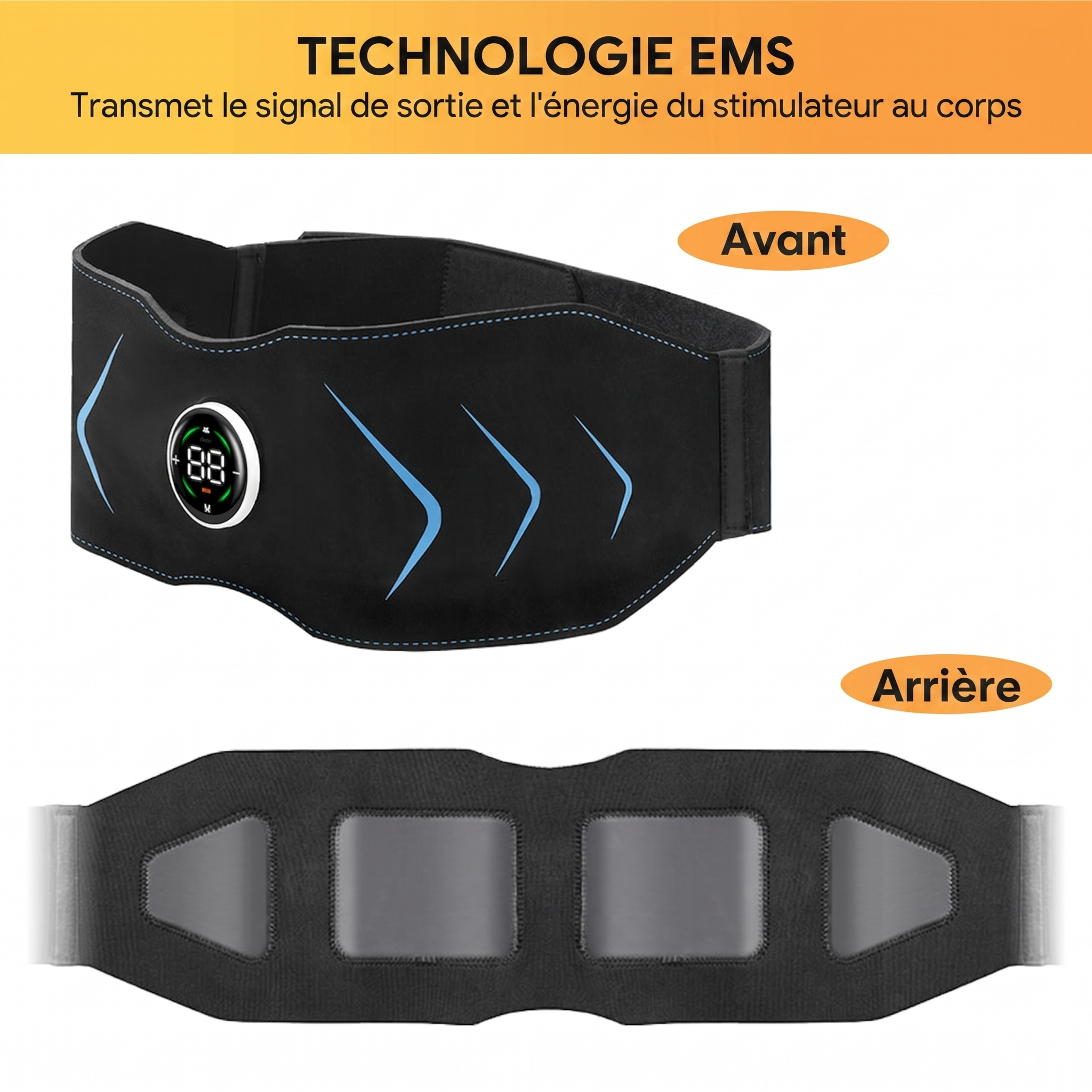 5 Pcs Set EMS Muscle Stimulator Abs Trainer Belt & Body Toning Kit