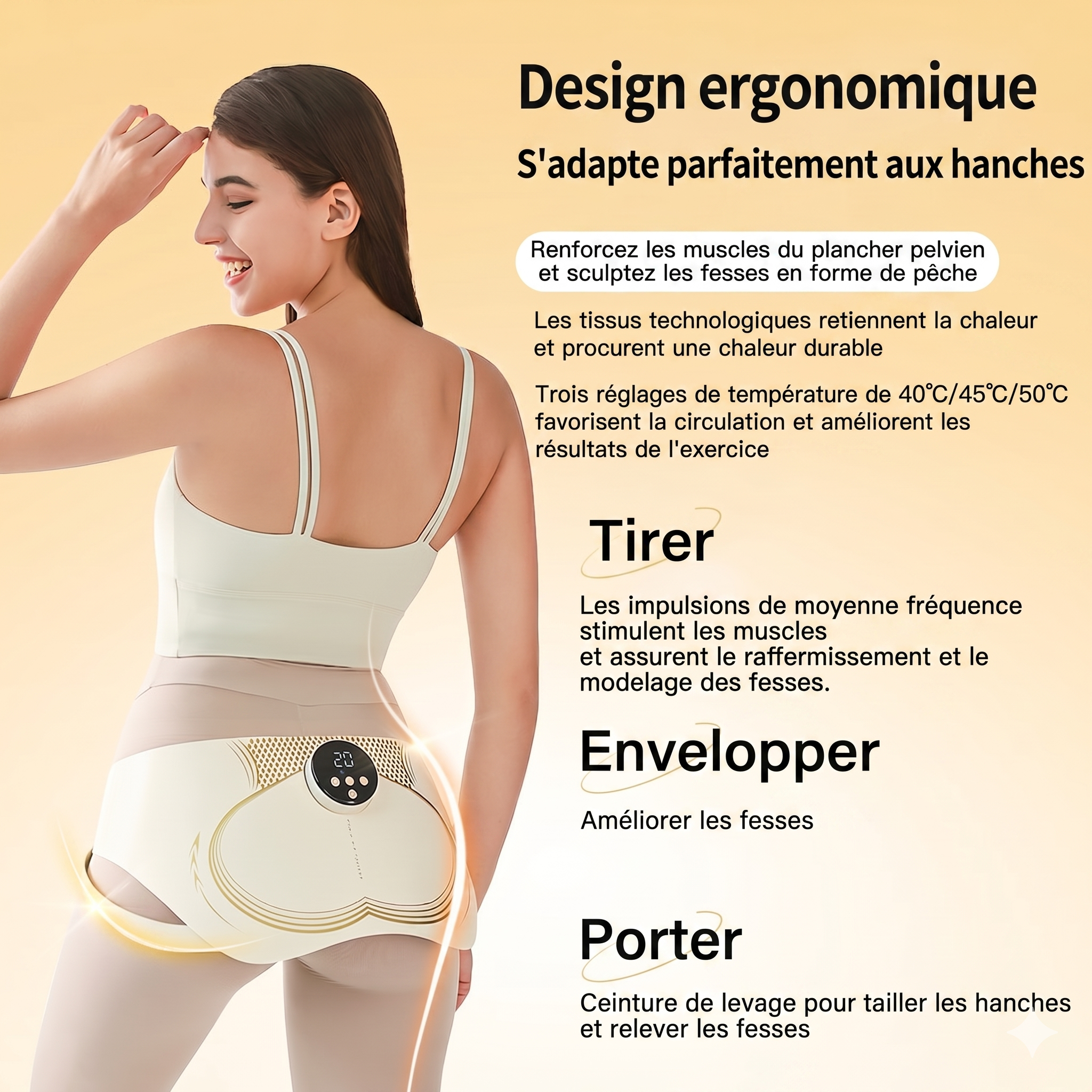 Smart EMS Hip & Buttocks Trainer with Heat & Massage