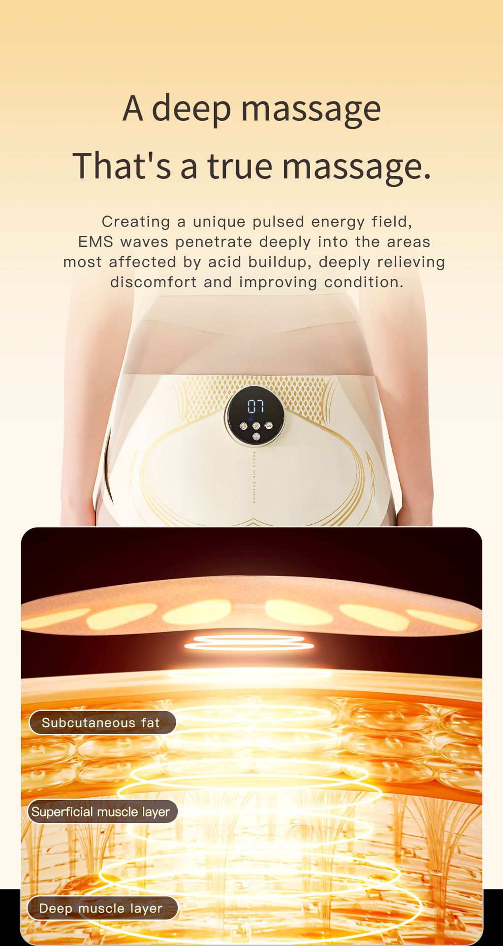 Smart EMS Hip & Buttocks Trainer with Heat & Massage