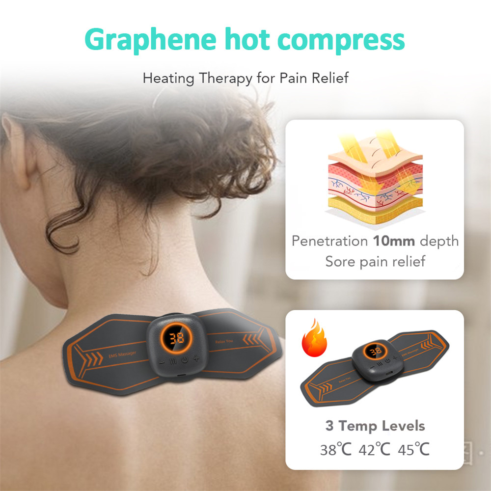 EMS Neck Massager Patch with Heat Therapy