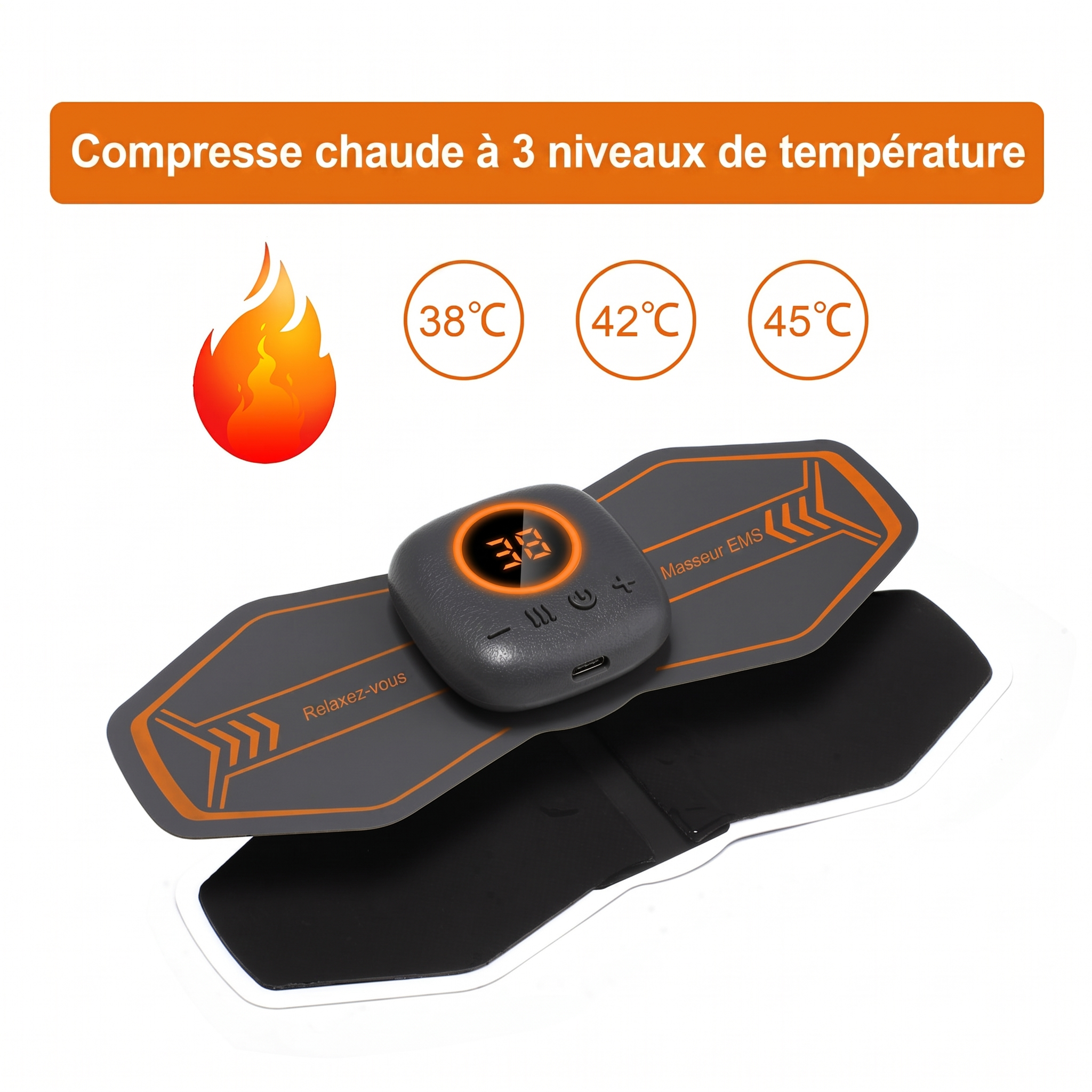 EMS Neck Massager Patch with Heat Therapy