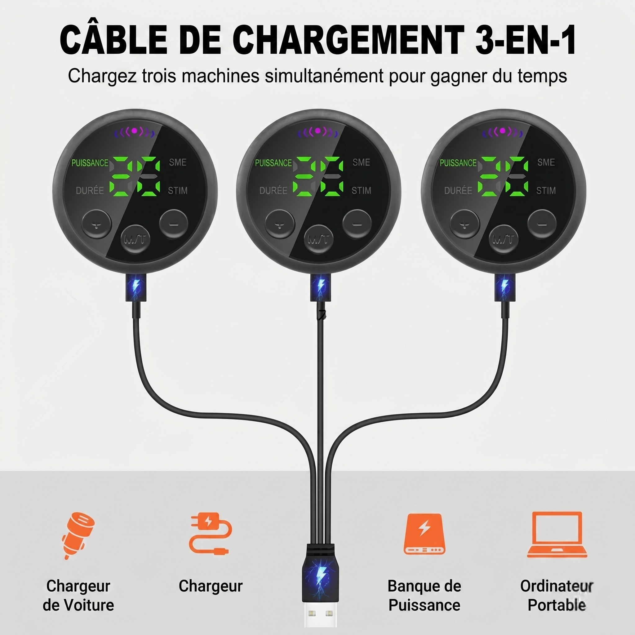 5 Pcs Set EMS Muscle Stimulator Abs Trainer Belt & Body Toning Kit