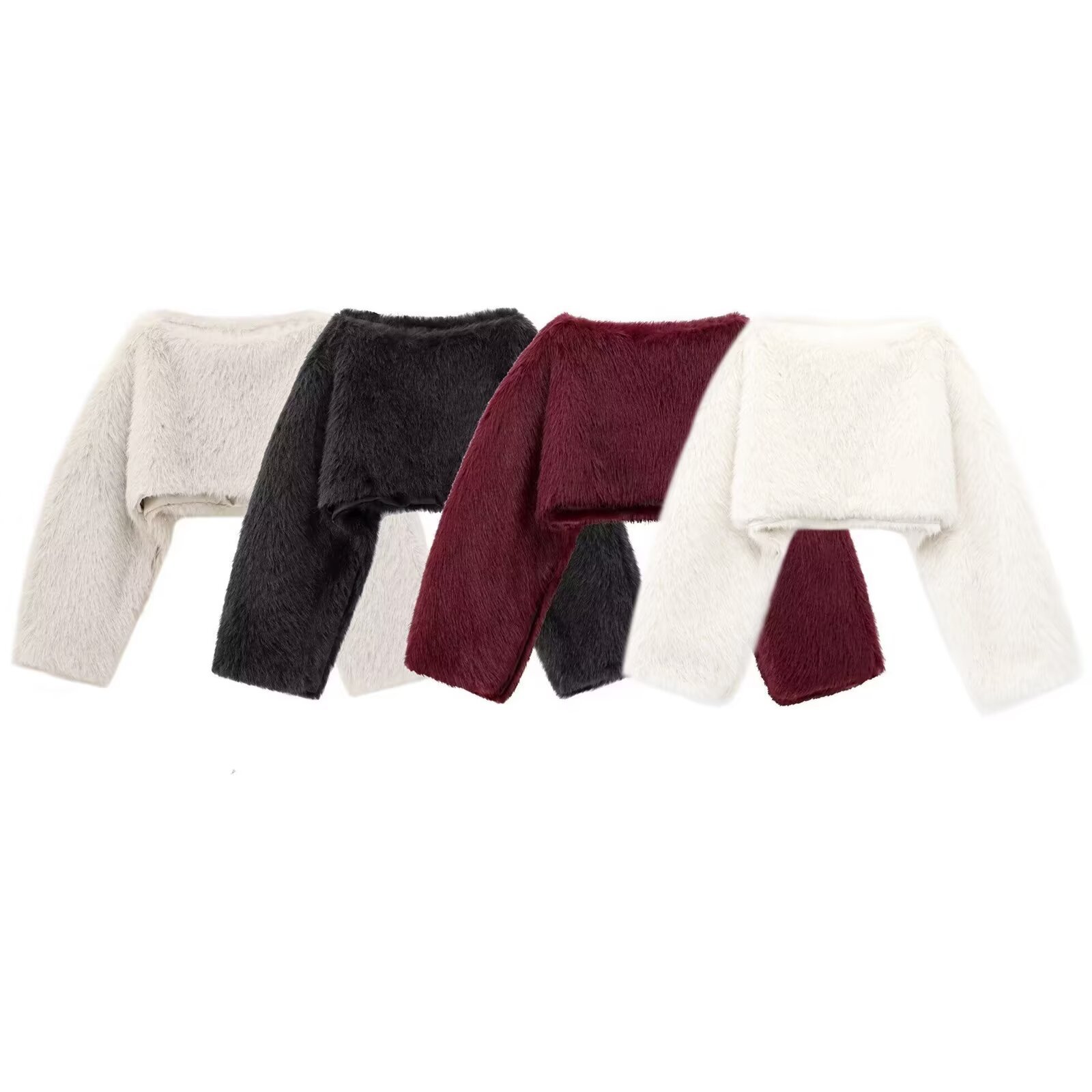 Faux Fur Sweatshirt - Trendy Casual European Style KUN-00015