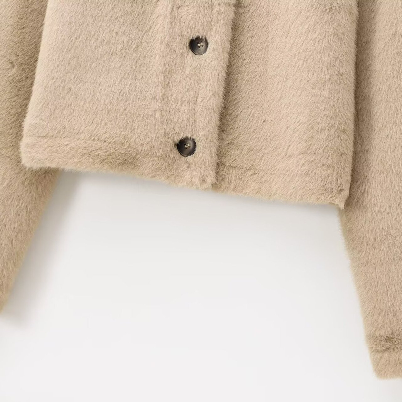 Korte jas van imitatiebont - Europese stijl KUN-00221