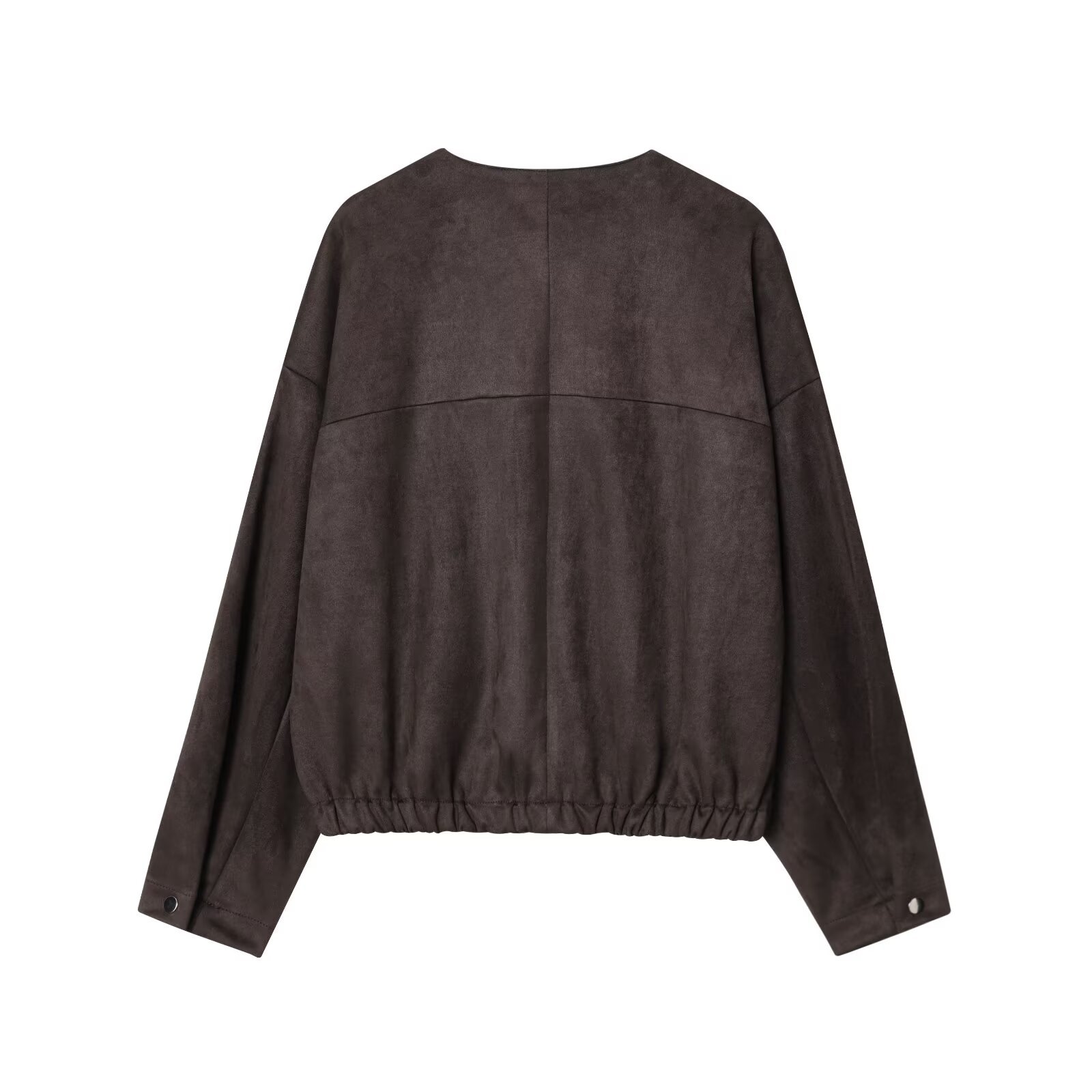 Faux Suede Bomber Jacket - European Style KUN-00216