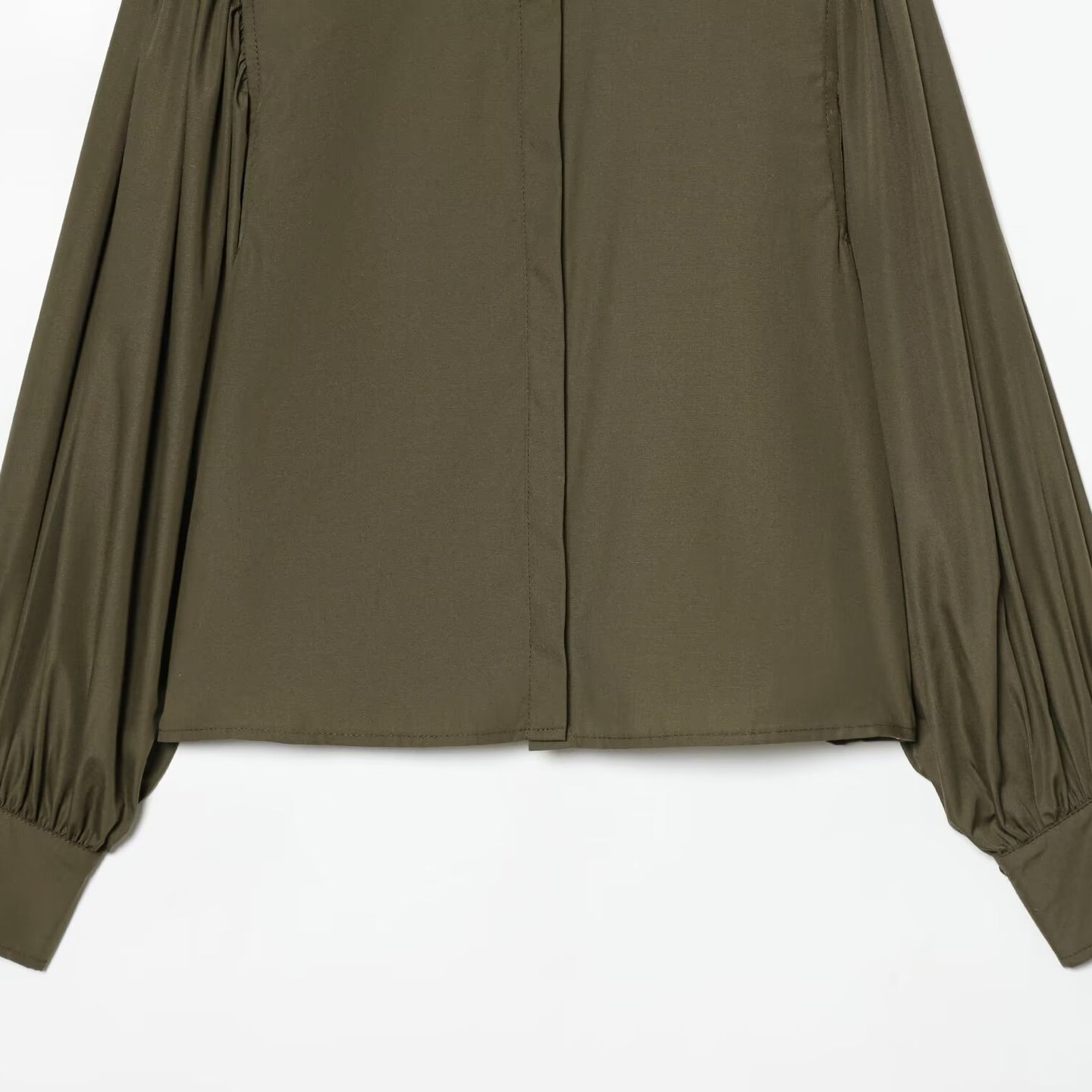 Poplin Bubble Sleeve Blouse - Chic European Style KUN-00080