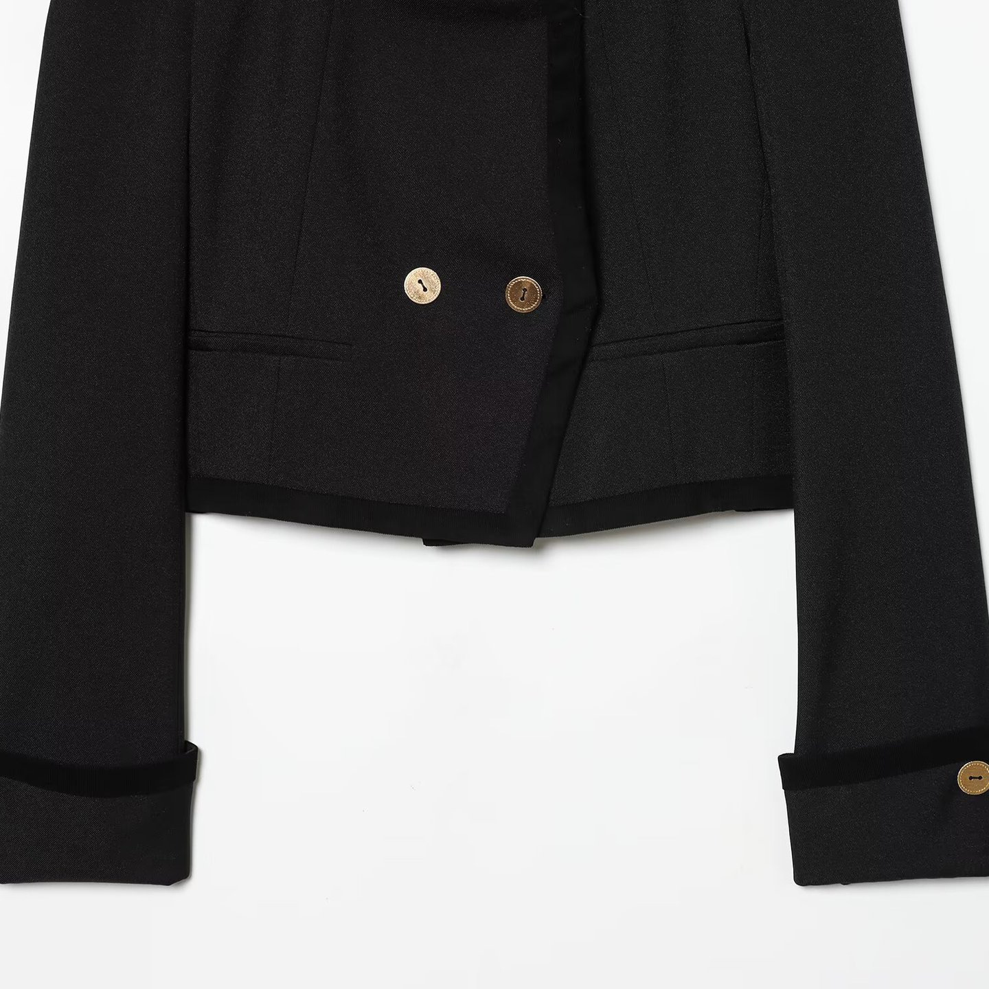 Chaqueta corta con botones para mujer, informal y moderna, KUN-00023