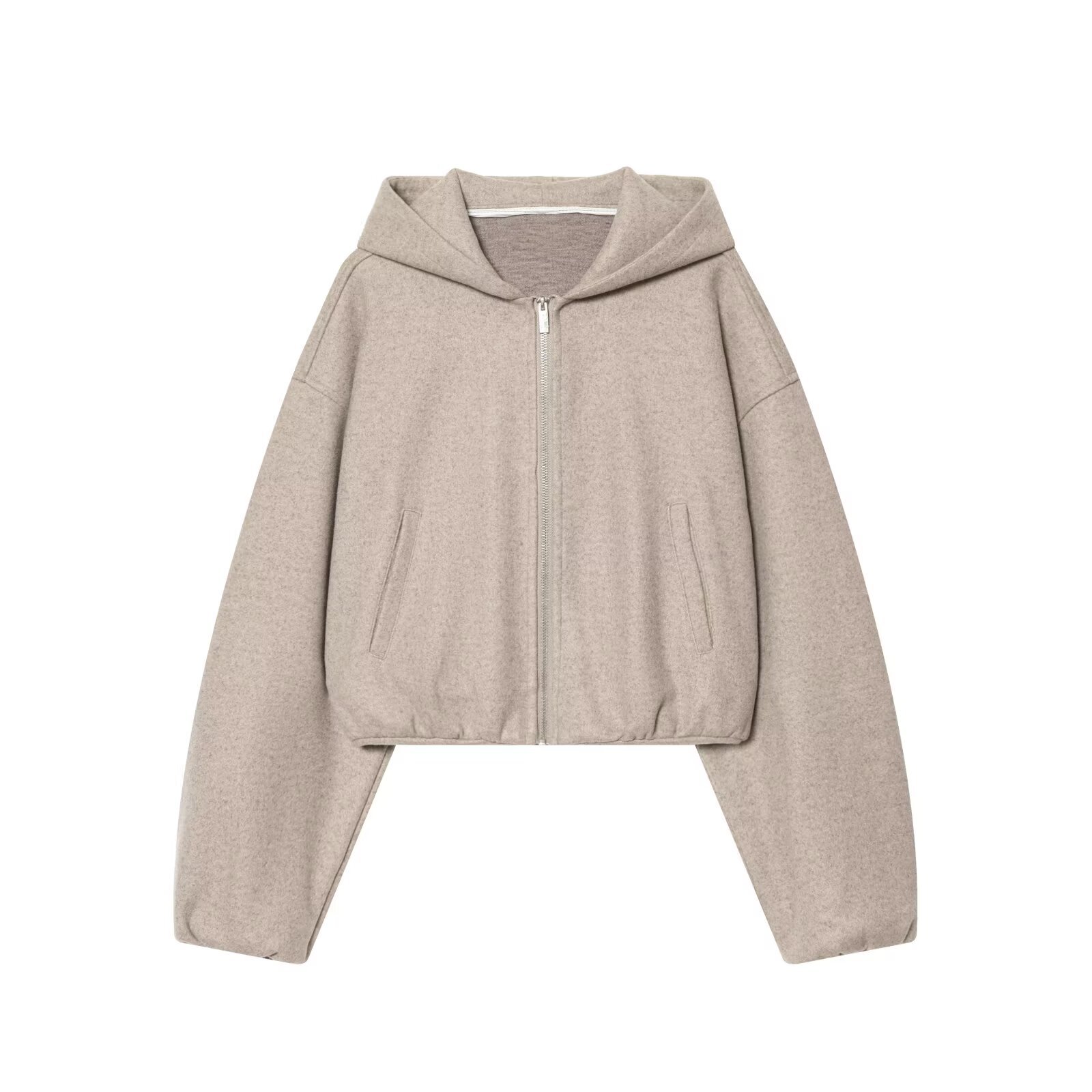 Conjunto de chaqueta con capucha suave y pantalones de cintura alta para mujer KUN-00097