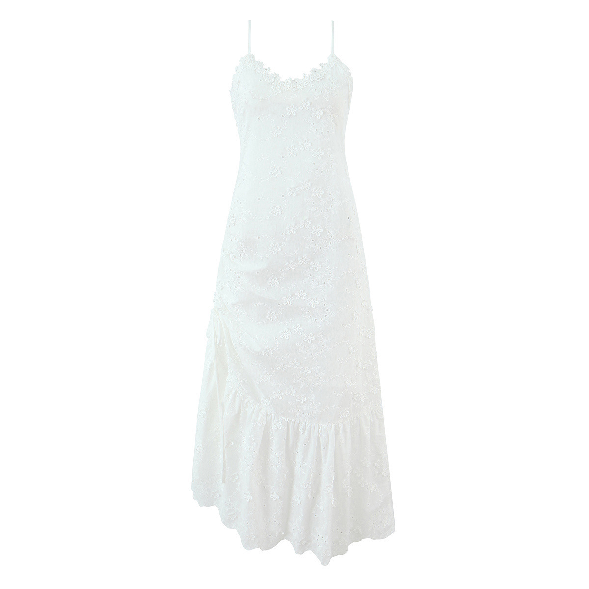 Embroidered Floral Slip Dress Maxi Long Dress KUN-00171