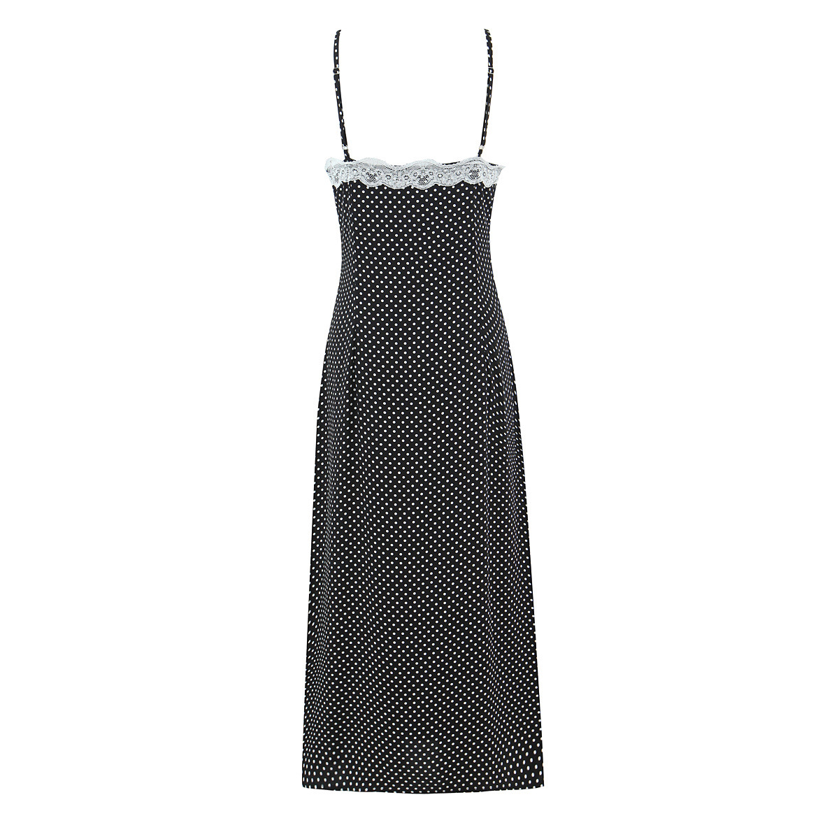 Spitzen-Trägerkleid mit Polka-Dots – Französischer Stil KUN-00165