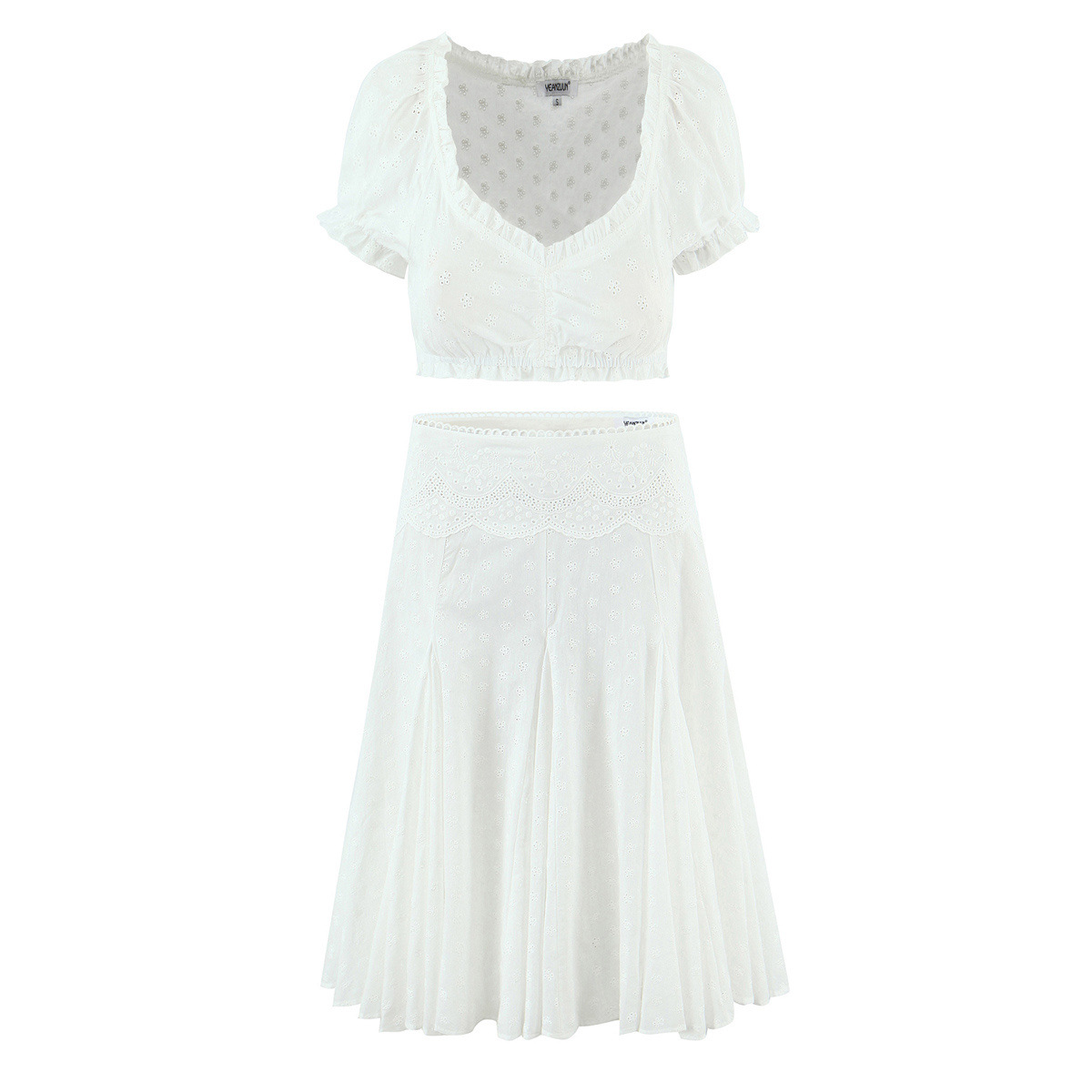 Ensemble haut et jupe en dentelle - Élégant et chic KUN-00095