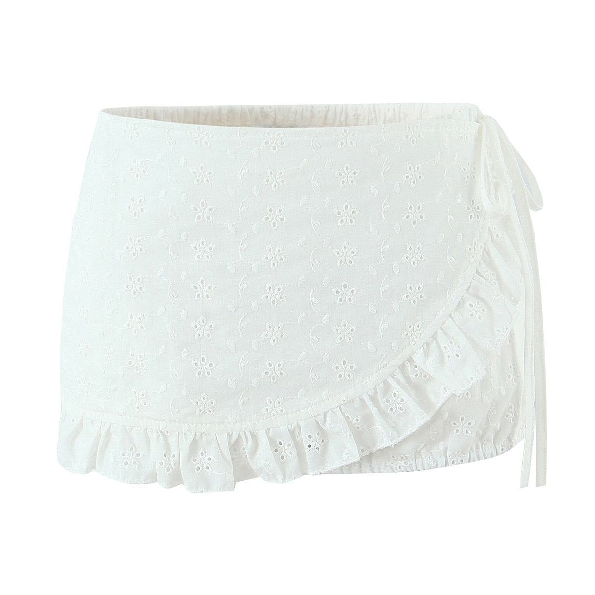 Ensemble haut et jupe style cottagecore avec bordure en dentelle KUN-00028