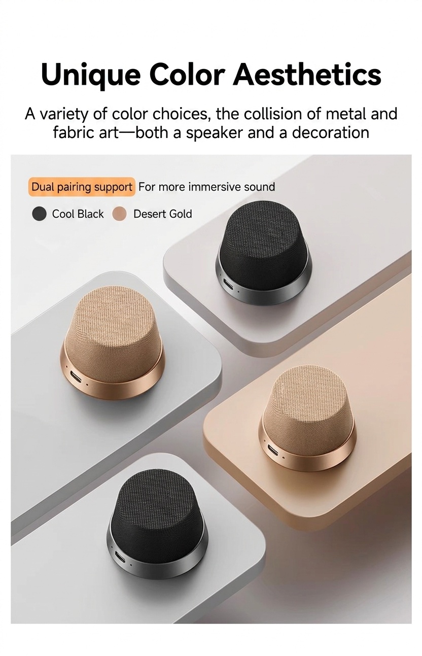 Altavoz inalámbrico magnético Bluetooth 5.3 con soporte para teléfono, controlador de 40 mm, sonido envolvente de 360°, emparejamiento estéreo TWS, altavoz portátil resistente al agua IPX6.