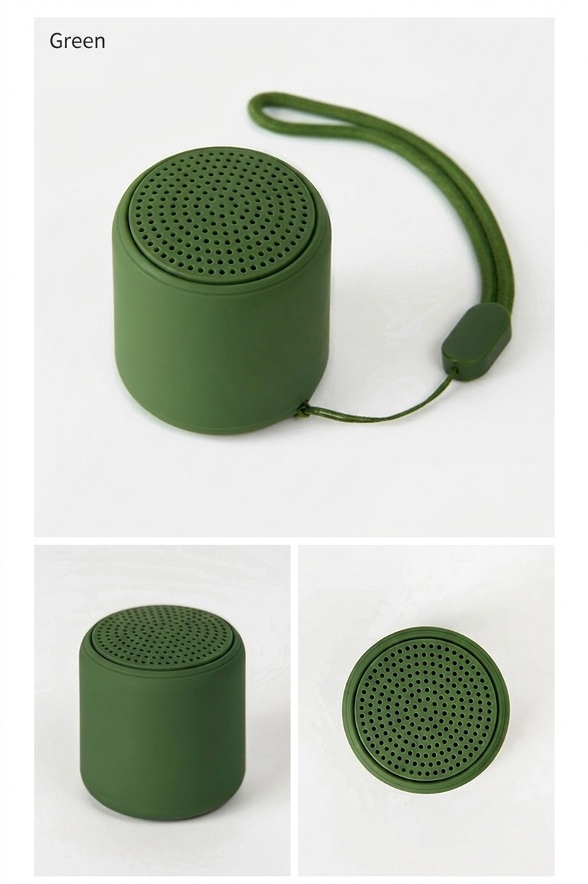 Mini Portable Bluetooth 5.3 Speaker with Deep Bass, 2-10 Hours Playtime, Lightweight Design & Carrying Strap for On-The-Go Audio