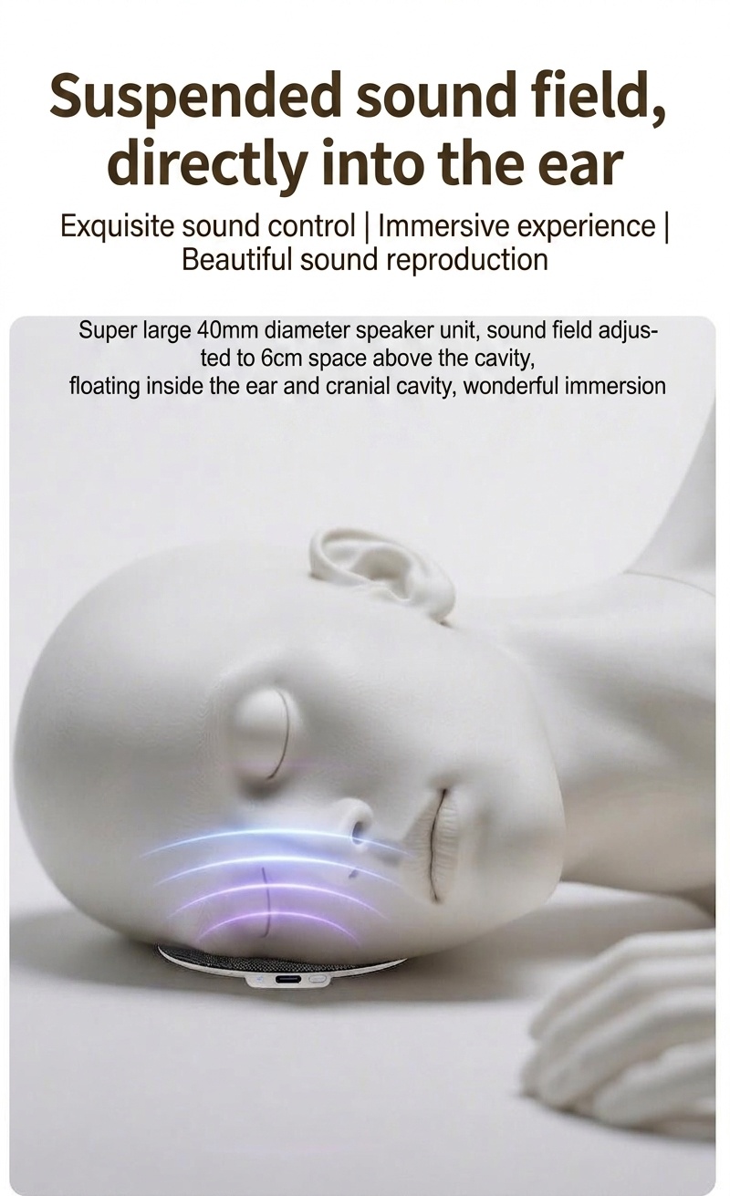 Under Pillow Sleep Aid White Noise Machine, 40mm Driver Bluetooth 5.4 Speaker with 48H Battery Life & Skin-Friendly Fabric for Deep Sleep