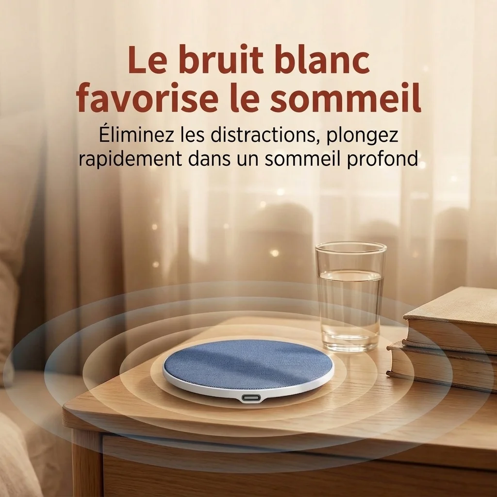 Machine à bruit blanc à placer sous l'oreiller pour favoriser le sommeil, haut-parleur Bluetooth 5.4 de 40 mm avec autonomie de 48 h et tissu doux pour la peau pour un sommeil profond
