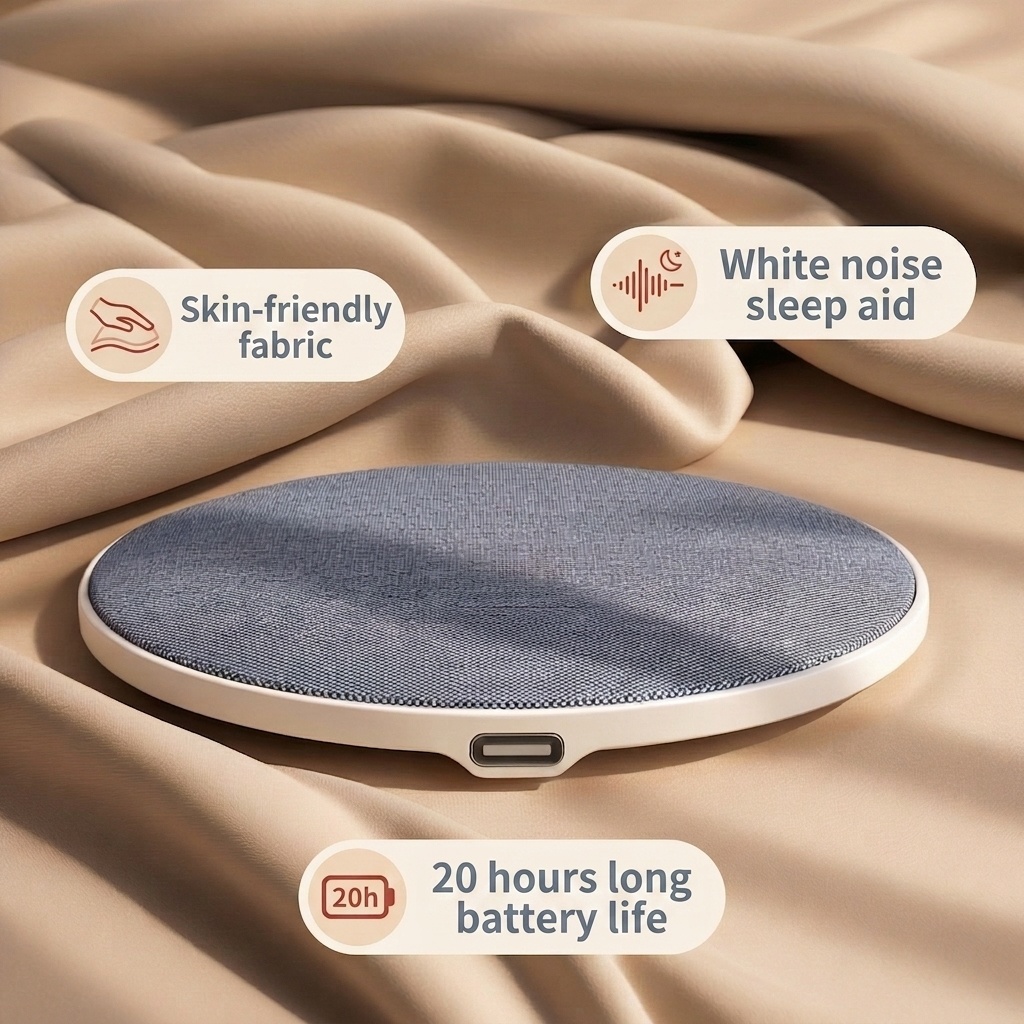 Under Pillow Sleep Aid White Noise Machine, 40mm Driver Bluetooth 5.4 Speaker with 48H Battery Life & Skin-Friendly Fabric for Deep Sleep
