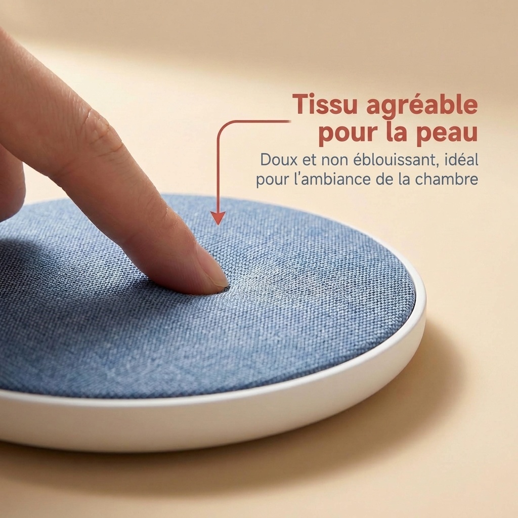 Machine à bruit blanc à placer sous l'oreiller pour favoriser le sommeil, haut-parleur Bluetooth 5.4 de 40 mm avec autonomie de 48 h et tissu doux pour la peau pour un sommeil profond