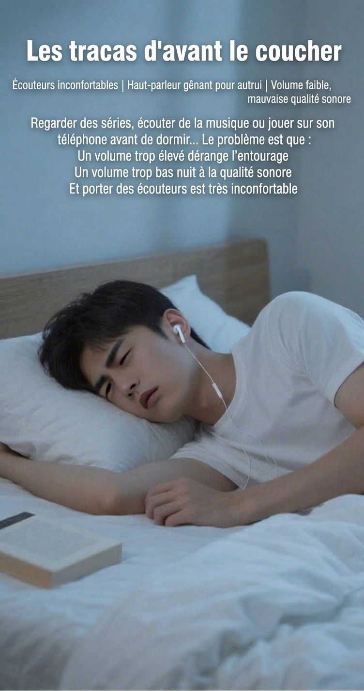 Machine à bruit blanc à placer sous l'oreiller pour favoriser le sommeil, haut-parleur Bluetooth 5.4 de 40 mm avec autonomie de 48 h et tissu doux pour la peau pour un sommeil profond