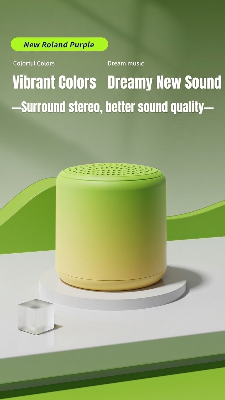Portable Bluetooth 5.3 Speaker with 360° Stereo Sound & Deep Bass, 40mm Driver, 24-Hour Playback, Built-in Noise-Cancelling Mic for Clear Calls