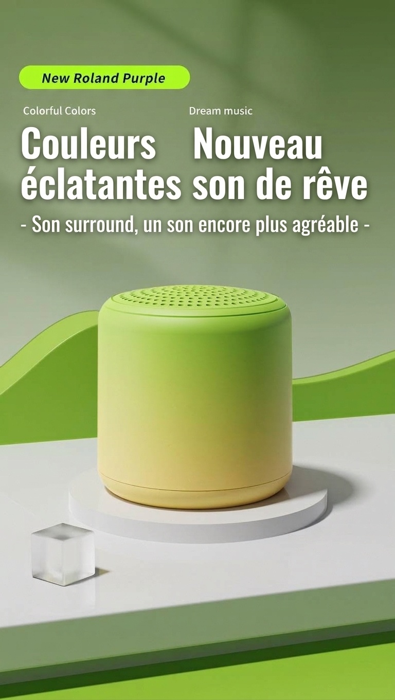 Enceinte Bluetooth 5.3 portable avec son stéréo à 360° et basses profondes, haut-parleur de 40 mm, 24 heures d'autonomie, microphone intégré à réduction de bruit pour des appels clairs.