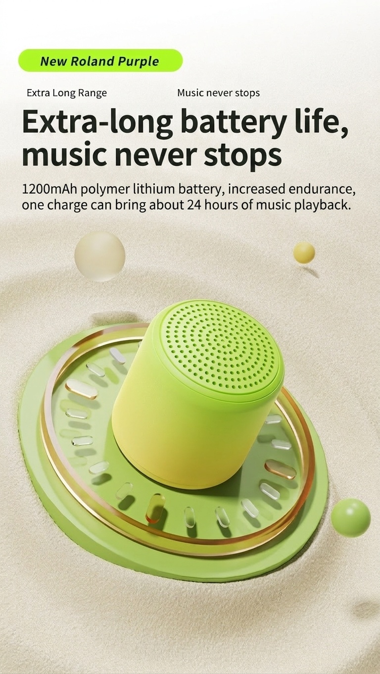 Portable Bluetooth 5.3 Speaker with 360° Stereo Sound & Deep Bass, 40mm Driver, 24-Hour Playback, Built-in Noise-Cancelling Mic for Clear Calls