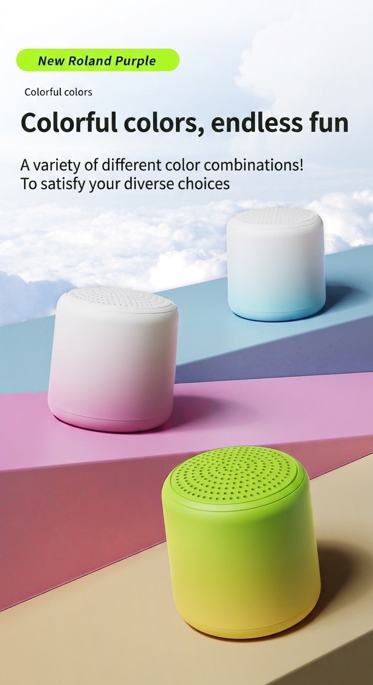 Portable Bluetooth 5.3 Speaker with 360° Stereo Sound & Deep Bass, 40mm Driver, 24-Hour Playback, Built-in Noise-Cancelling Mic for Clear Calls