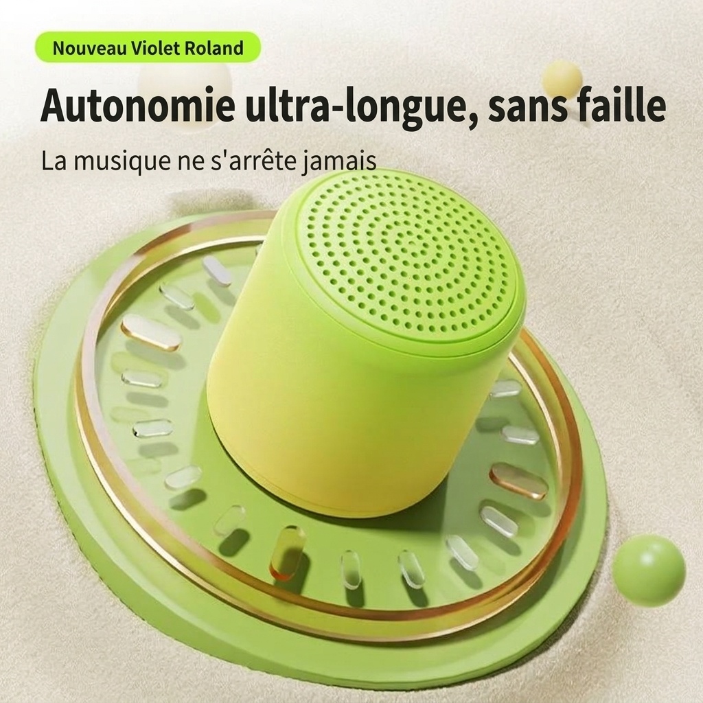 Enceinte Bluetooth 5.3 portable avec son stéréo à 360° et basses profondes, haut-parleur de 40 mm, 24 heures d'autonomie, microphone intégré à réduction de bruit pour des appels clairs.