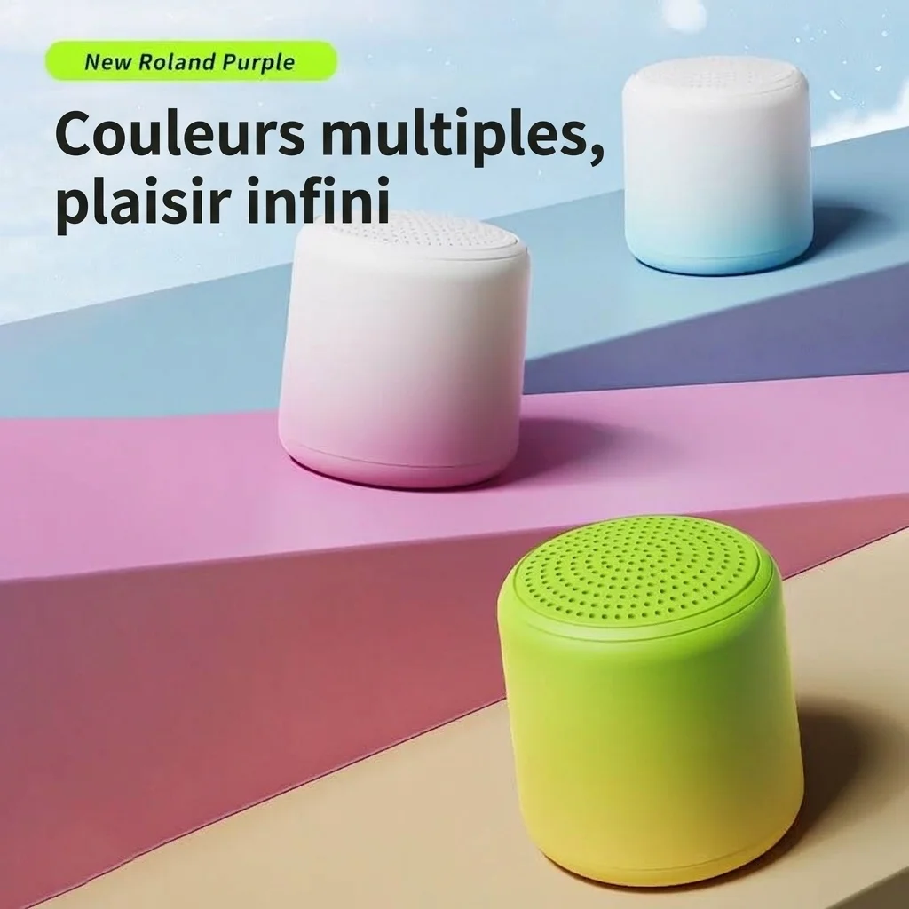 Enceinte Bluetooth 5.3 portable avec son stéréo à 360° et basses profondes, haut-parleur de 40 mm, 24 heures d'autonomie, microphone intégré à réduction de bruit pour des appels clairs.
