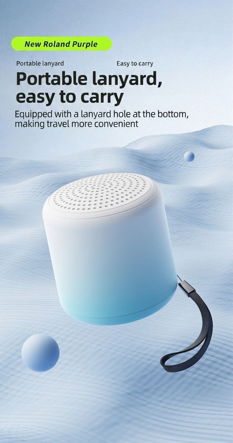 Portable Bluetooth 5.3 Speaker with 360° Stereo Sound & Deep Bass, 40mm Driver, 24-Hour Playback, Built-in Noise-Cancelling Mic for Clear Calls