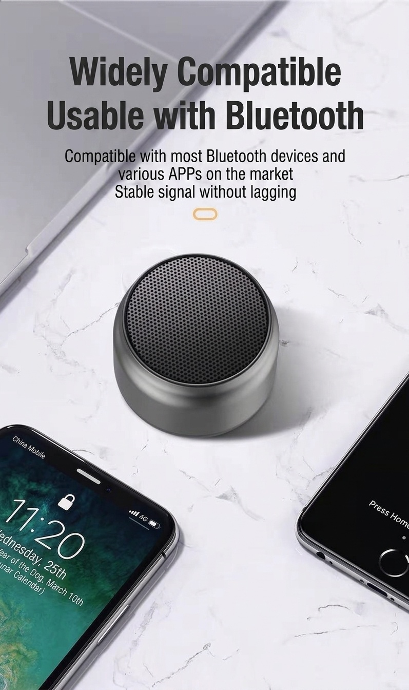 Portable Wireless Bluetooth 5.3 Speaker, Powerful Deep Bass & Immersive 360° Sound, 8-Hour Battery Life, Hands-Free Calling Compact Speaker