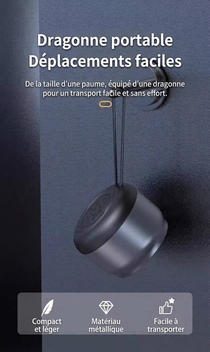 Enceinte portable sans fil Bluetooth 5.3, basses profondes et puissantes, son immersif à 360°, autonomie de 8 heures, appels mains libres, enceinte compacte