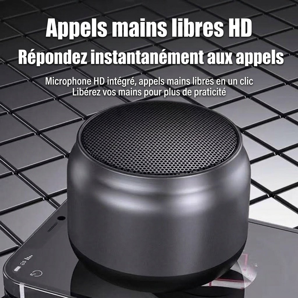Enceinte portable sans fil Bluetooth 5.3, basses profondes et puissantes, son immersif à 360°, autonomie de 8 heures, appels mains libres, enceinte compacte