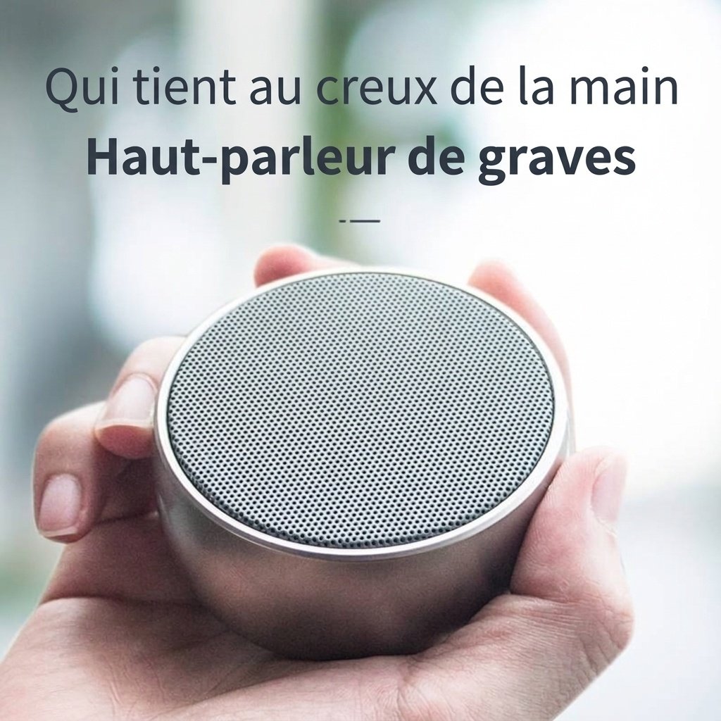 Mini enceinte Bluetooth portable avec basses profondes, 10 heures d'autonomie, entrée carte TF et AUX, audio sans fil compact et résistant pour une utilisation nomade.