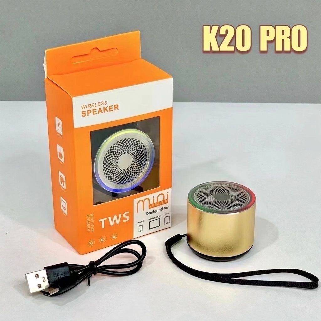 Mini altavoz Bluetooth inalámbrico con iluminación RGB dinámica, emparejamiento True Wireless Stereo (TWS), llamadas manos libres y diseño compacto y portátil.