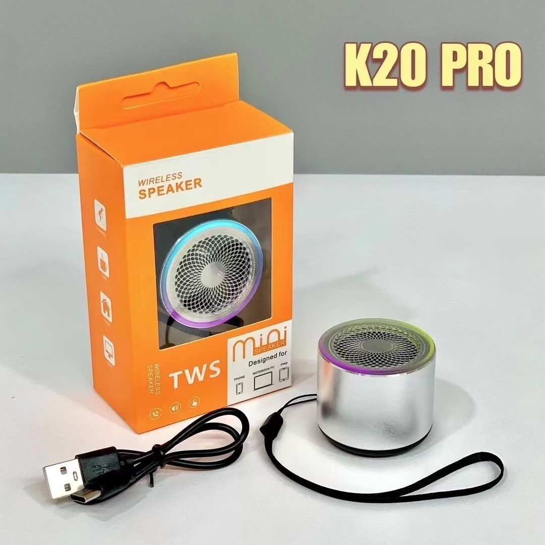 Mini altavoz Bluetooth inalámbrico con iluminación RGB dinámica, emparejamiento True Wireless Stereo (TWS), llamadas manos libres y diseño compacto y portátil.