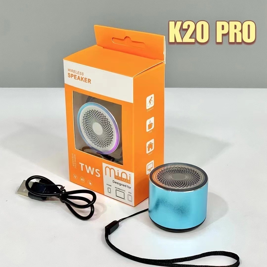 Mini altavoz Bluetooth inalámbrico con iluminación RGB dinámica, emparejamiento True Wireless Stereo (TWS), llamadas manos libres y diseño compacto y portátil.