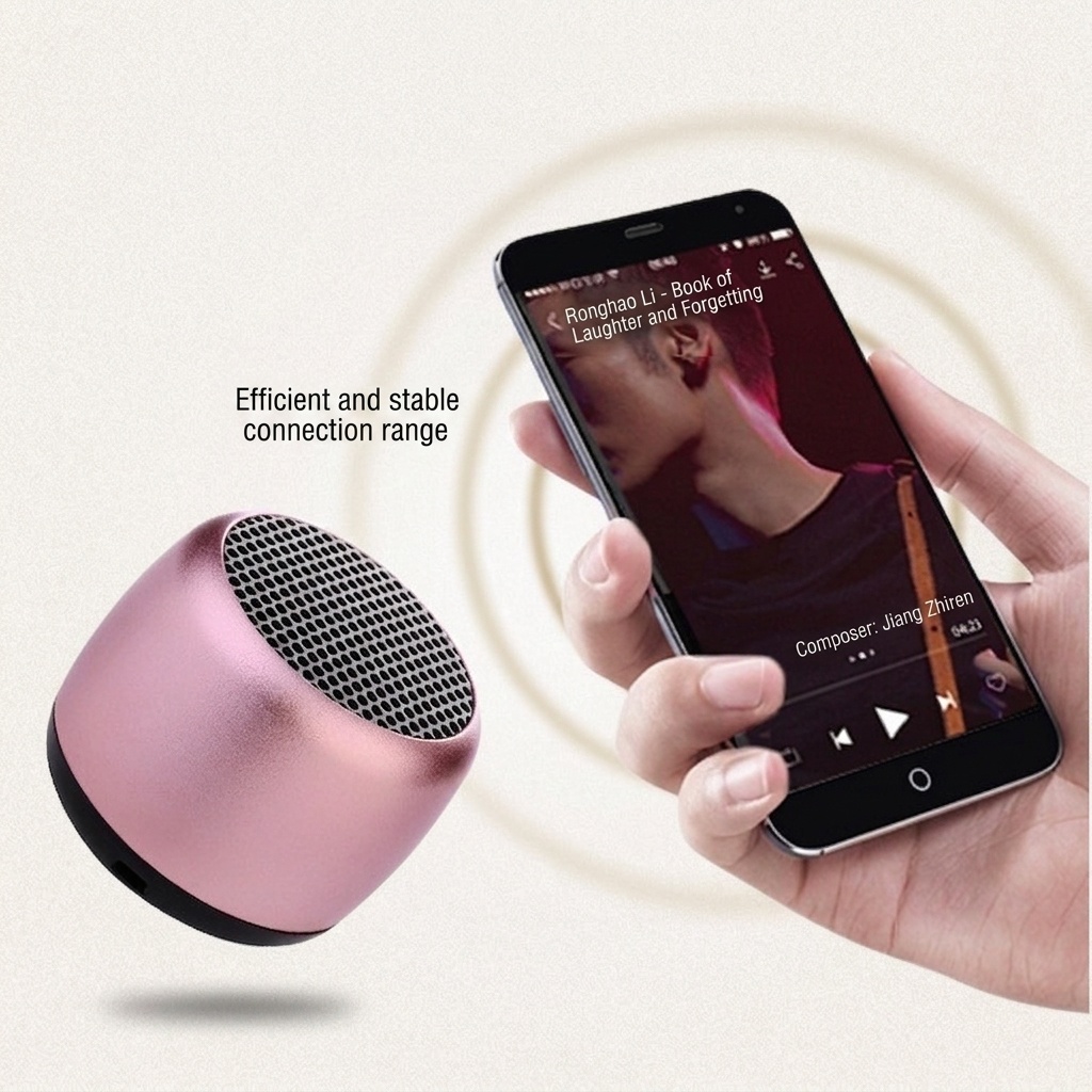 Altavoz Bluetooth V5.0 mini portátil ultracompacto, sonido nítido de 2 W, batería de 280 mAh para mayor tiempo de reproducción, audio inalámbrico duradero.