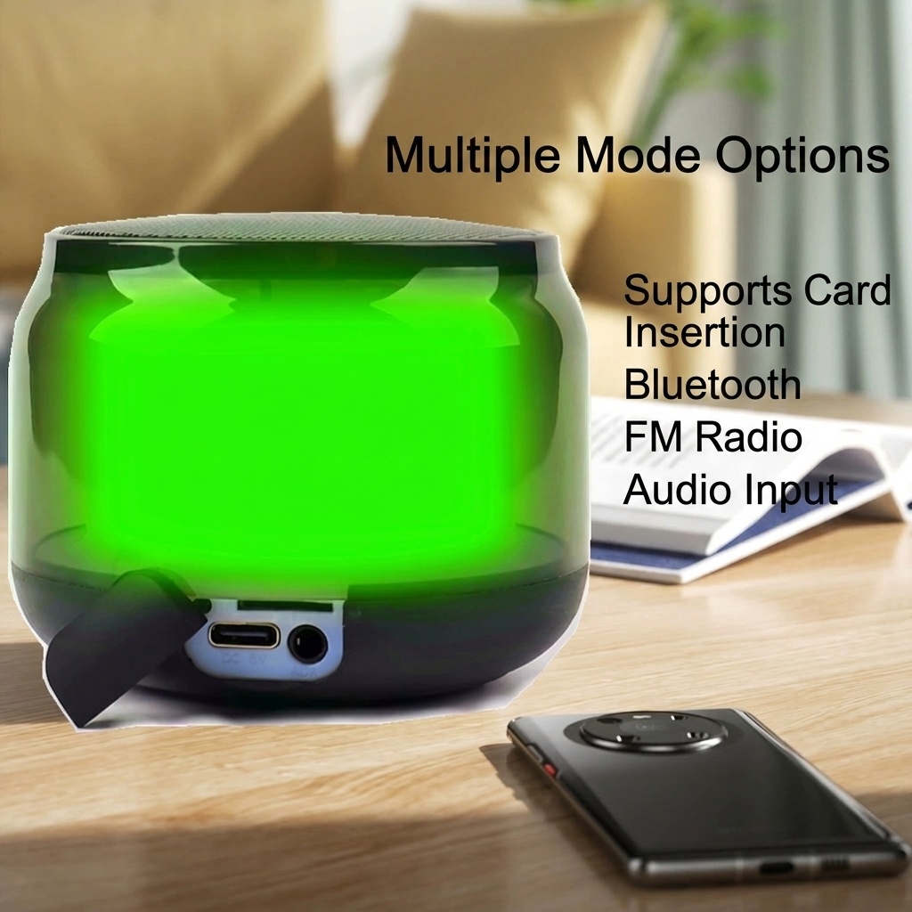 Altavoz inalámbrico RGB Bluetooth 5.0, espectáculo de luces LED portátil, 8 horas de duración de la batería, audio potente y modos de iluminación dinámicos.