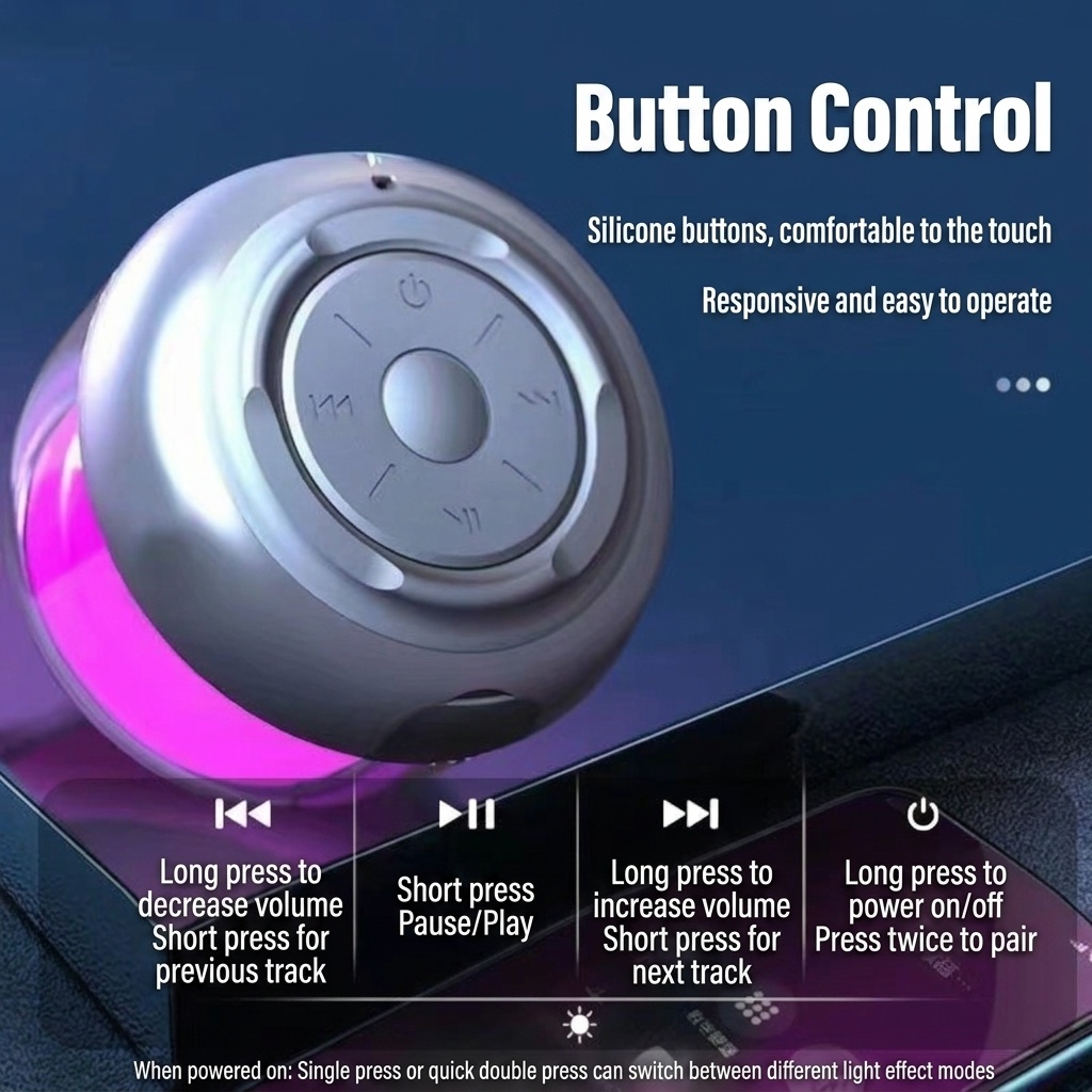 Altavoz inalámbrico RGB Bluetooth 5.0, espectáculo de luces LED portátil, 8 horas de duración de la batería, audio potente y modos de iluminación dinámicos.